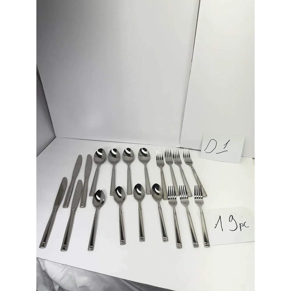 Mikasa‎ Stephanie Stainless Steel Flatware Set 19 Pc Knives Spoons Forks Used